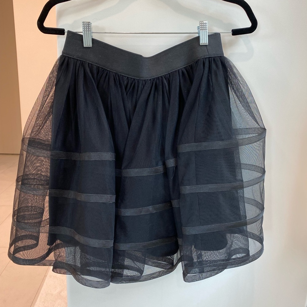 BETSEY JOHNSON Black Tulle Ruffle Skirt